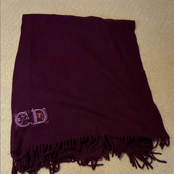 Dior Accessories - Christian Dior Elegant Purple Scarf with Embroidered Detail👝